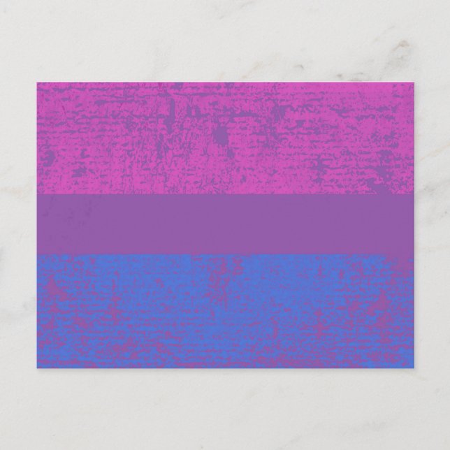 Carte Postale Drapeau Bisexuel Grunge (Devant)