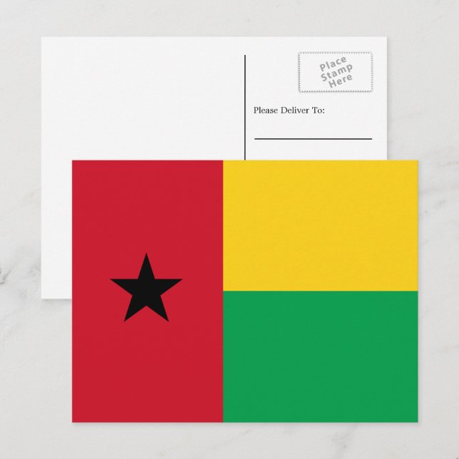 Carte Postale Drapeau Bissau-Guinée, Drapeau de la Guinée-Bissau (Devant / Derrière)