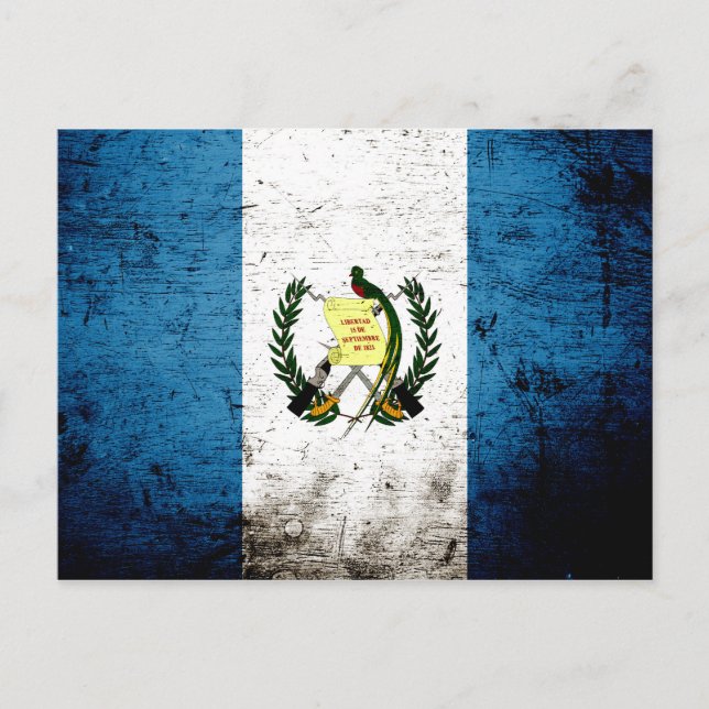 Carte Postale Drapeau Black Grunge Guatemala (Devant)
