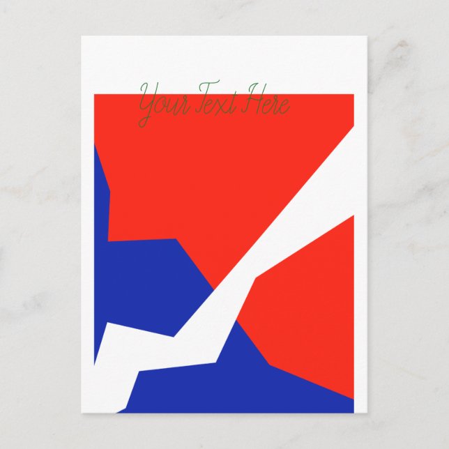Carte Postale Drapeau Bleu Rouge Blanc Couleurs (Devant)