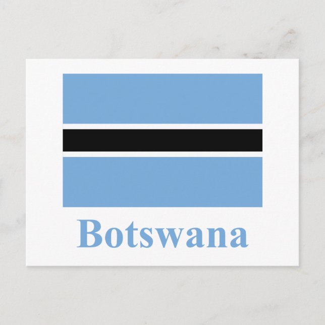 Carte Postale Drapeau botswanais avec nom (Devant)