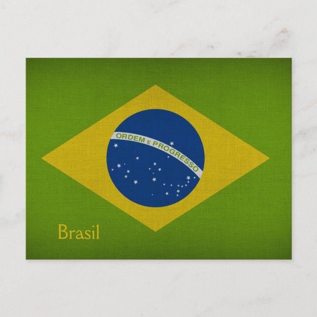 Carte Postale Drapeau Brasil (Devant)