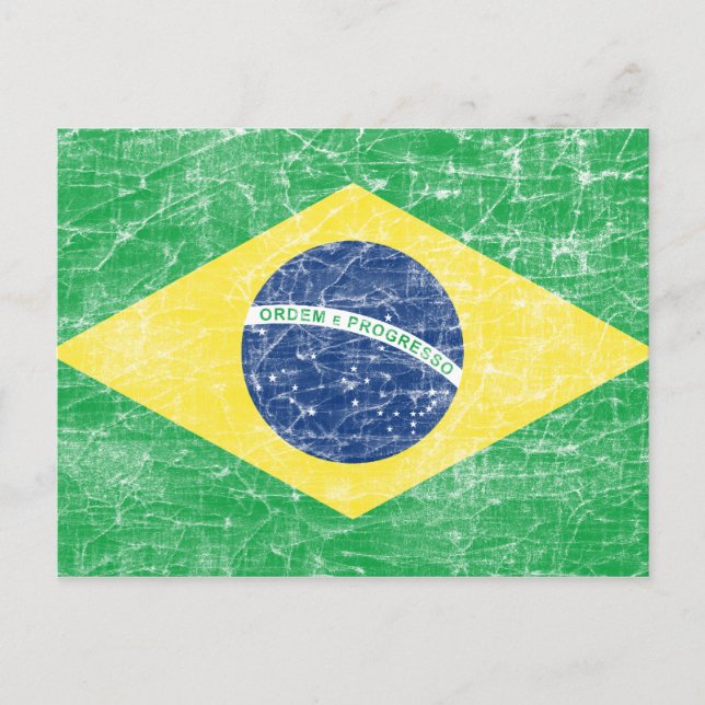 Carte Postale drapeau brésilien (Devant)