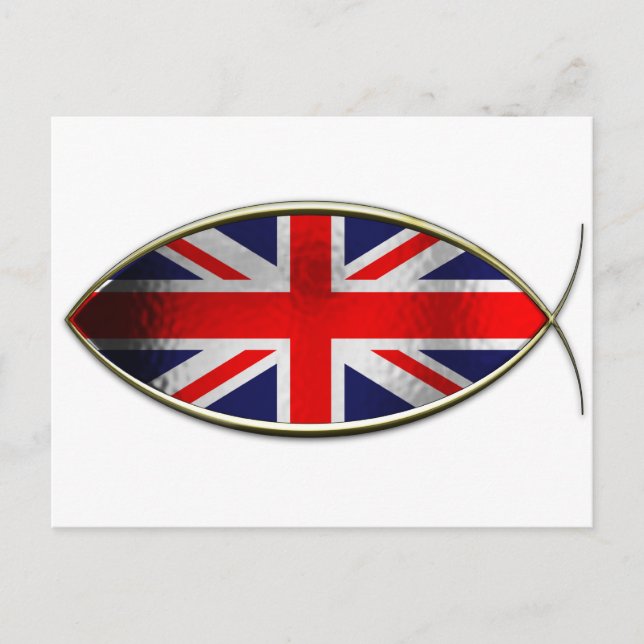 Carte Postale Drapeau britannique Ichthus (Devant)