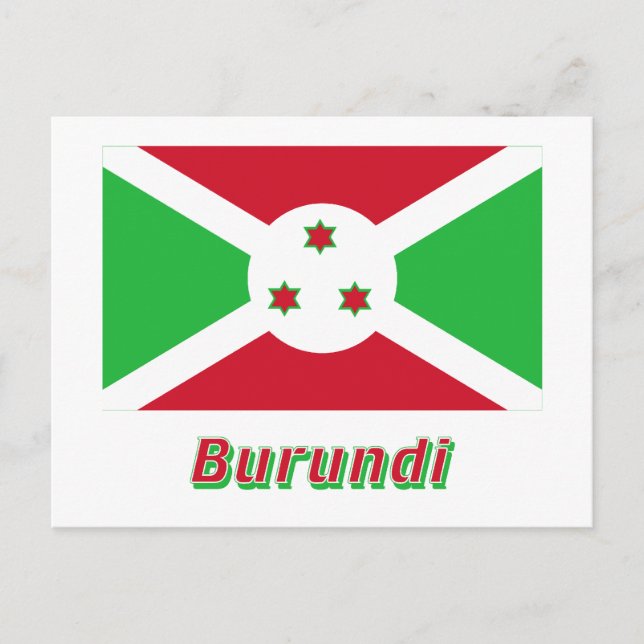 Carte Postale Drapeau Burundi avec nom (Devant)