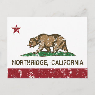 Carte Postale Drapeau California Republic Northridge