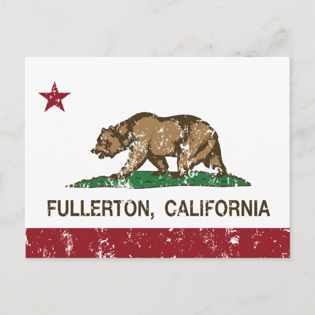 Carte Postale Drapeau californien Fullerton (Devant)