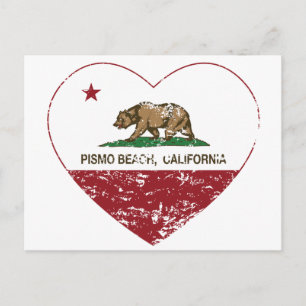 Carte Postale drapeau californien pismo coeur de la plage