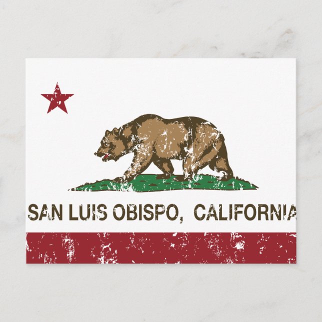 Carte Postale Drapeau californien San Luis Obispo (Devant)