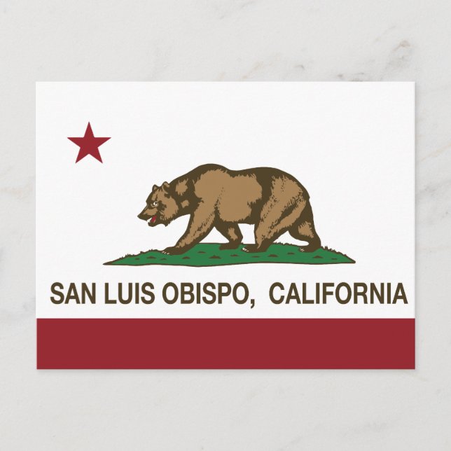 Carte Postale Drapeau californien San Luis Obispo (Devant)