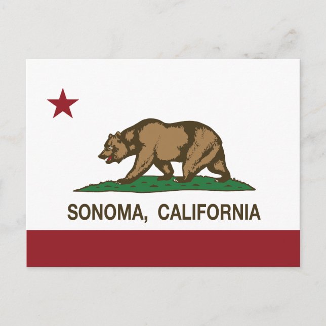 Carte Postale Drapeau californien Sonoma (Devant)