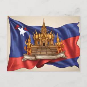 Carte Postale drapeau cambodgien