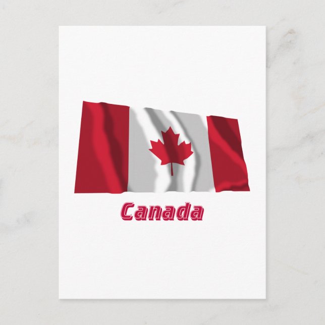 Carte Postale Drapeau canadien avec nom (Devant)