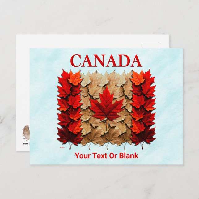 Carte Postale Drapeau canadien de la feuille d'érable d'automne (Devant / Derrière)