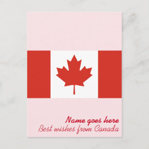Carte Postale Drapeau canadien personnalisable Vacances/Vacances