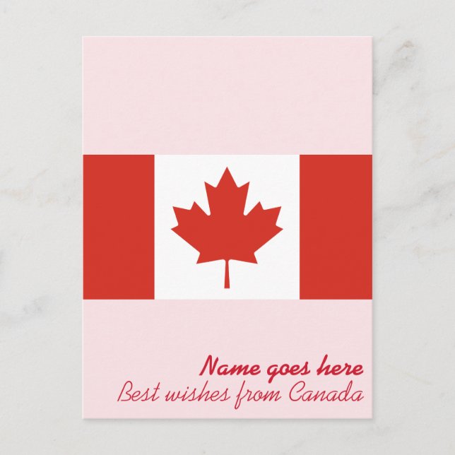 Carte Postale Drapeau canadien personnalisable Vacances/Vacances (Devant)
