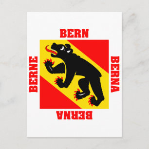 Carte Postale Drapeau canton de Berne Suisse
