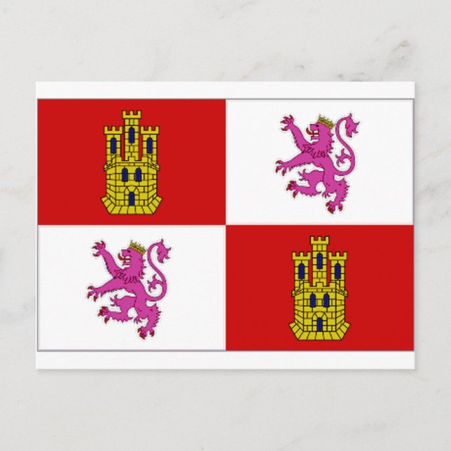 Carte Postale Drapeau Castilla Leon (Devant)