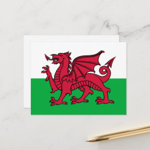 Carte Postale Drapeau celtique du Dragon rouge du Pays de Galles