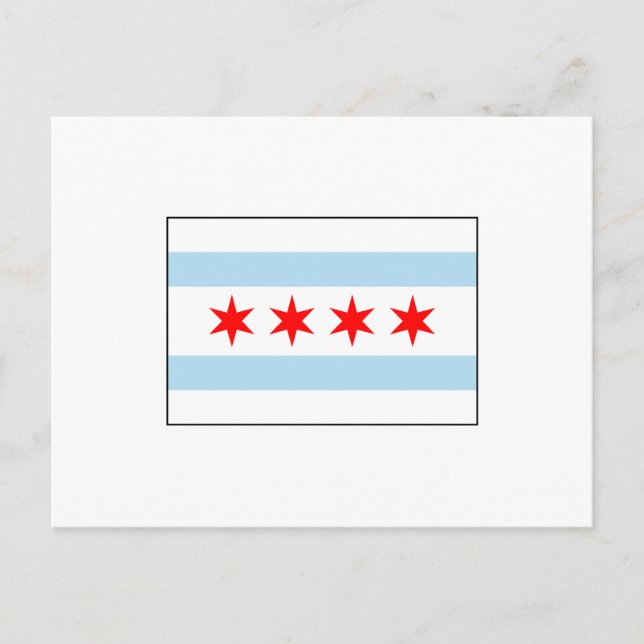 Carte Postale Drapeau Chicago, Illinois États-Unis (Devant)