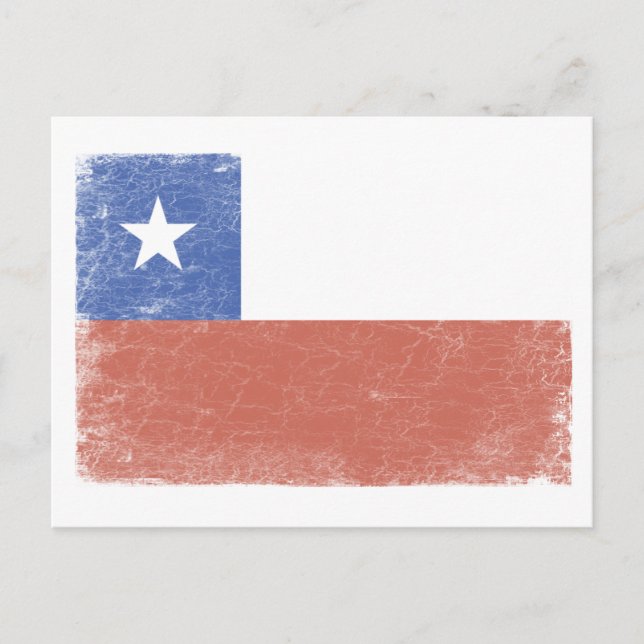 Carte Postale Drapeau chilien en détresse (Devant)