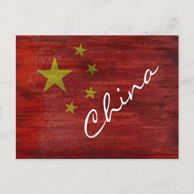 Carte Postale Drapeau chinois en détresse (Devant)