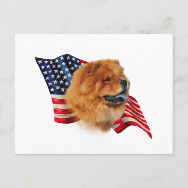 Carte Postale Drapeau Chow Chow (Devant)