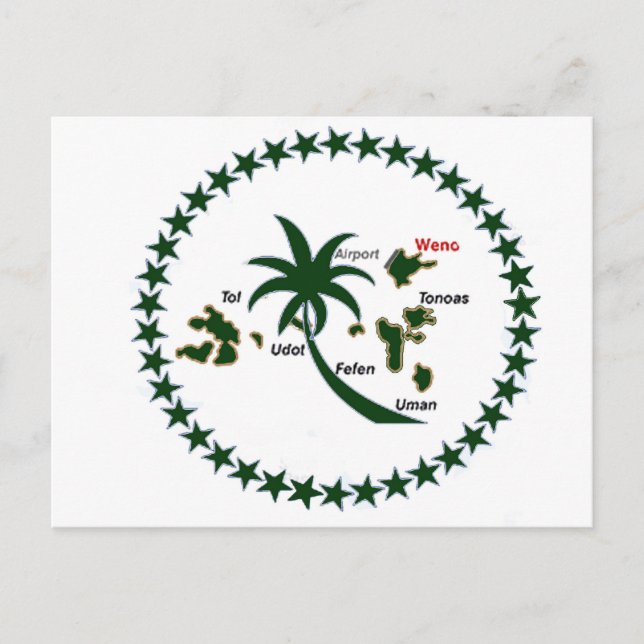 Carte Postale Drapeau Chuuk (Devant)