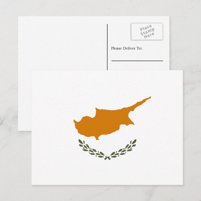 Carte Postale Drapeau chypriote, Drapeau de Chypre (Devant / Derrière)