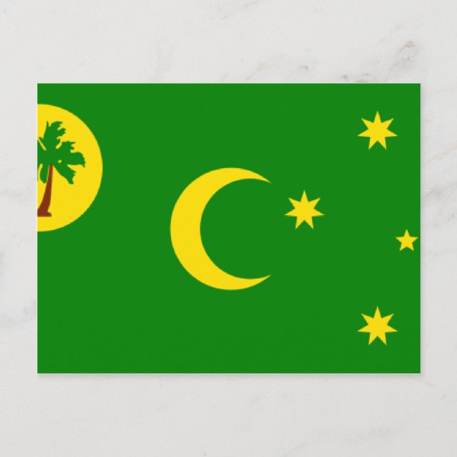Carte Postale Drapeau Cocos (Keeling) Îles CC (Devant)
