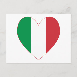 Carte Postale Drapeau Cœur Italien