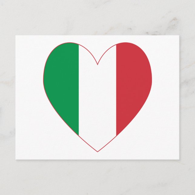Carte Postale Drapeau Cœur Italien (Devant)