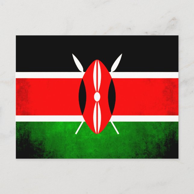 Carte Postale Drapeau coloré contrasté kenyan (Devant)
