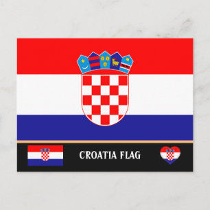 Carte Postale Drapeau croate & Croatie - voyage, vacances /sport