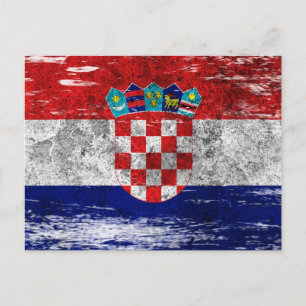 Carte Postale Drapeau croate soufflé et porté
