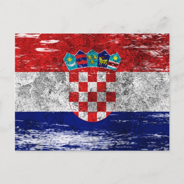 Carte Postale Drapeau croate soufflé et porté (Devant)