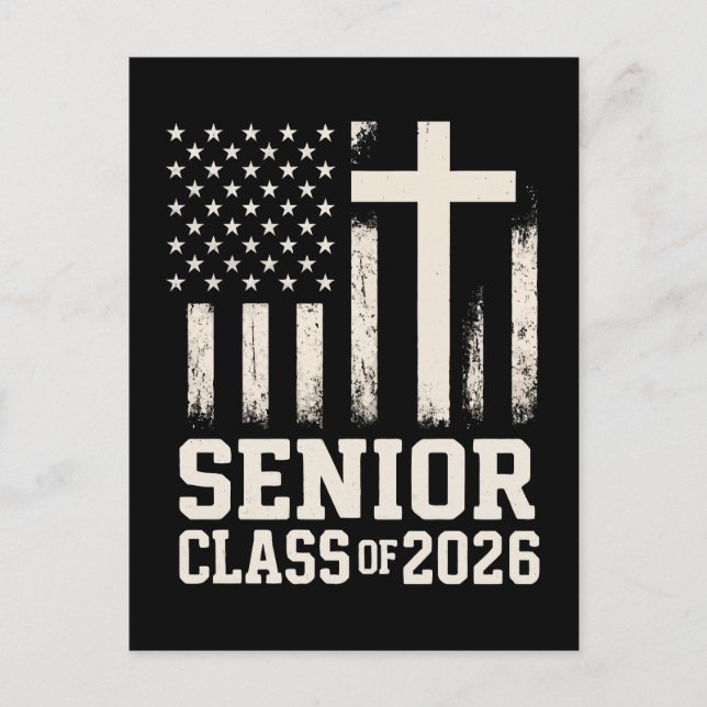 Carte Postale Drapeau croisé de classe supérieure 2026 États-Uni (Devant)