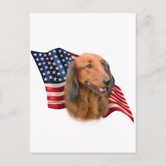 Carte Postale Drapeau Dachshund (Devant)