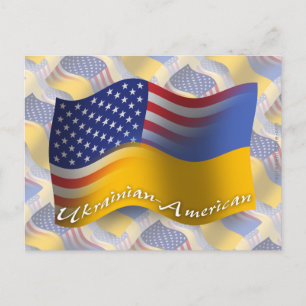Carte Postale Drapeau d'agitation ukrainien-américain