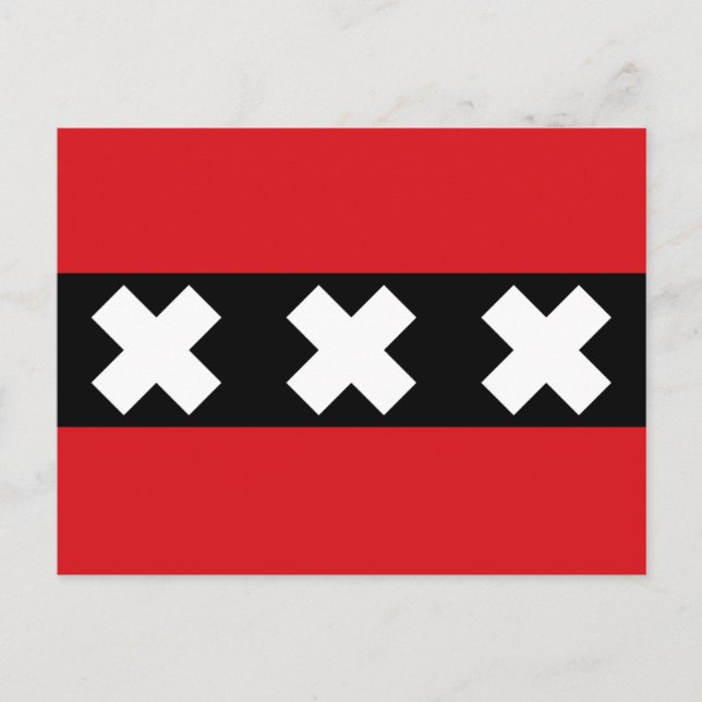 Carte Postale Drapeau d'Amsterdam (Devant)