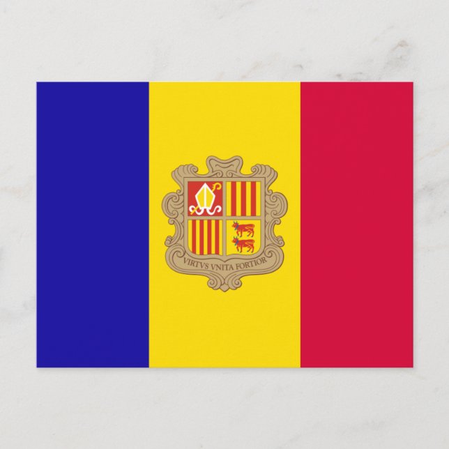 Carte Postale drapeau d'Andorre (Devant)