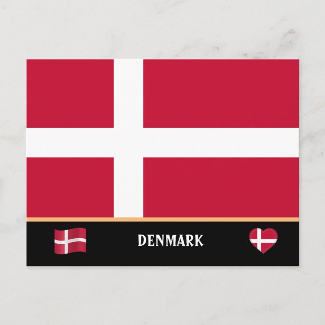 Carte Postale Drapeau danois et voyage au Danemark / Danemark (Devant)