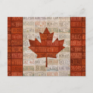 Carte Postale Drapeau D'Art De Plaque De Licence Du Canada