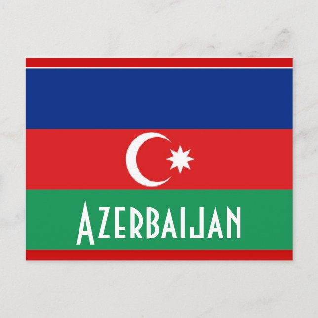 Carte postale drapeau d'Azerbaïdjan (Devant)