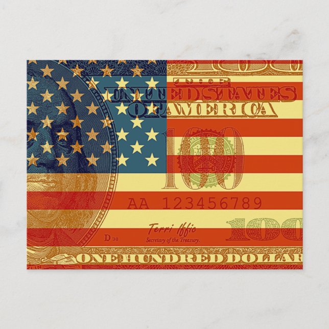 Carte Postale Drapeau de 100 dollars (Devant)