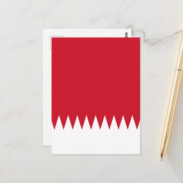 Carte Postale Drapeau de Bahreïn (Devant/Arrière en situation)