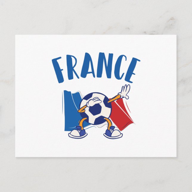 Carte Postale Drapeau de balle de soccer en France (Devant)