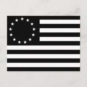 Carte Postale Drapeau de Betsy Ross, ligne d'art noir