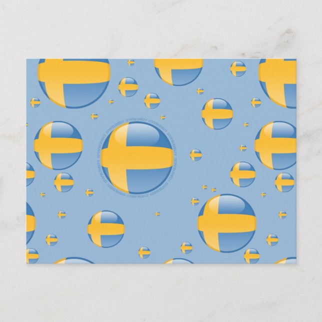 Carte Postale Drapeau de bulle Suède (Devant)