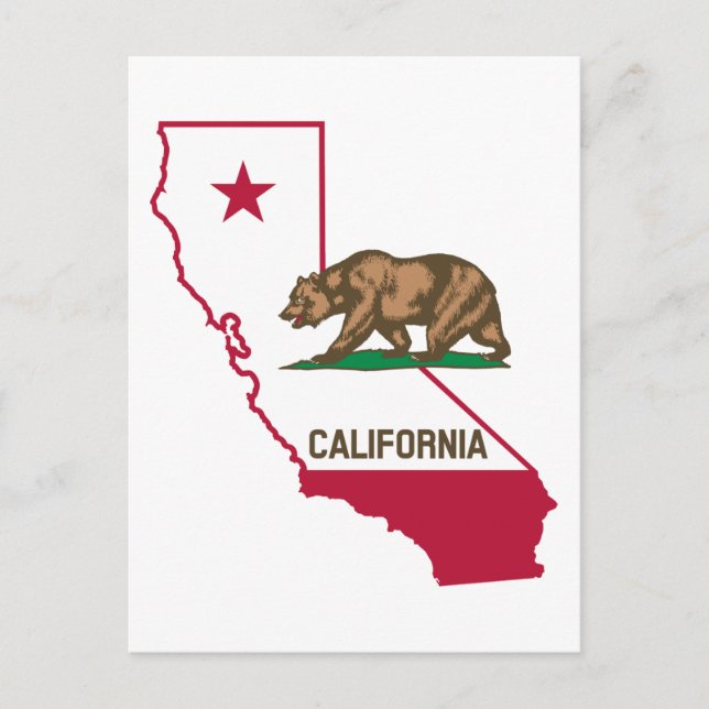 Carte Postale Drapeau de Californie Ours (Devant)